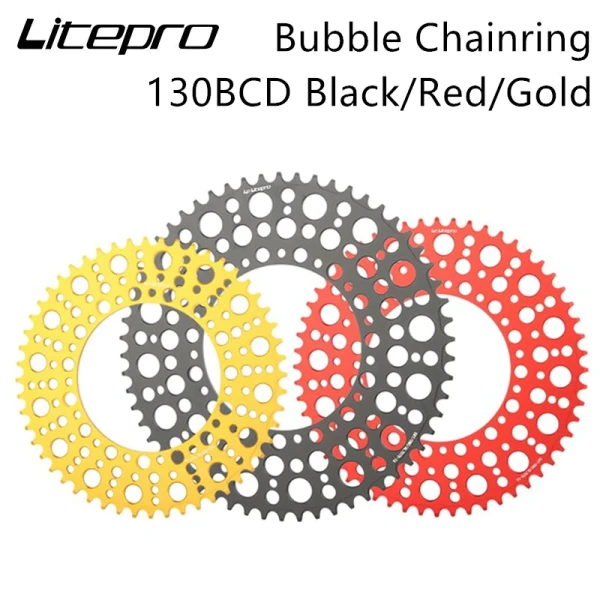 Litepro Bubble Chainring 130 BCD Folding Bike Narrow Wide Super Light Chain Wheel AL7075 Crank Crankset 130bcd Tooth 52T 56T 58T
