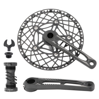 JIANKUN Folding Bicycle Crank Set BCD130mm Ultra Light Aluminum Alloy Hollow Crankset Chain Ring 52/53/56/58T Bike Crankset