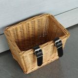 Outdoor Bicycle Basket Hand Made Rattan Square Child Bicycle Basket Front Handle Storage Bag For Children Cycling Supplies