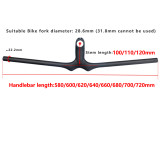 TOSEEK MTB Bike 3K matte Full carbon one-integrated handlebar with stem 90/100/110mm Mountain Bike flat handlebar stem no logo