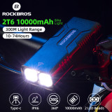 ROCKBROS LED Bicycle Light 10000mAh Power Bank Bike Front Lights Cycling Flashlight MTB Headlight Lamp luz bici Front Bike Light