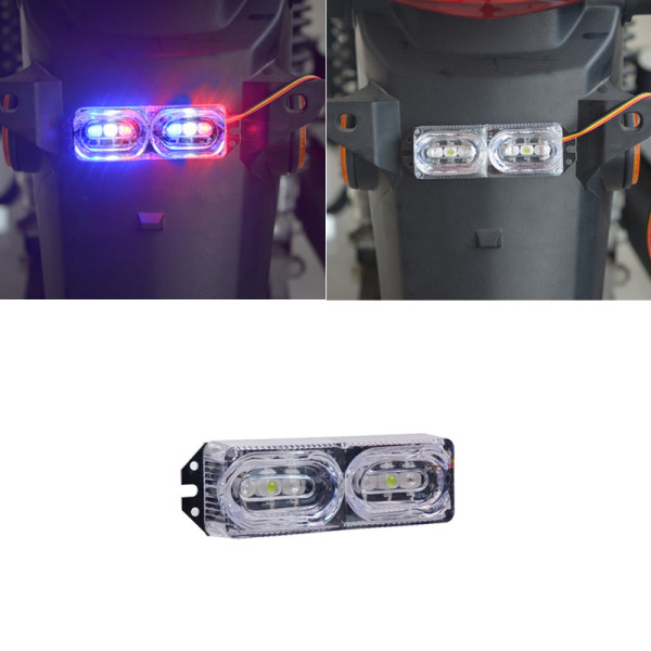 Motorcycle Flashing Tail Lights LED Brake Lights 9V-80V Rear Tail Lights Two-color Battery License Plate Lights Moto Accessories