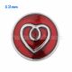 12mm Love snaps Silver Plated with red Enamel KS5042-S snap jewelry