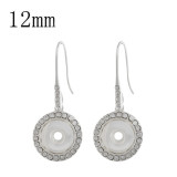 snap sliver earring with rhinestone fit 12MM snaps jewelry KS1202-S