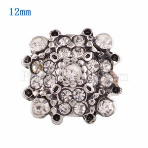 12MM snap Silver Plated with white Rhinestone KS9603-S snaps jewelry
