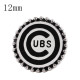12MM Team snap Silver Plated with black enamel KS8065-S snaps jewelry