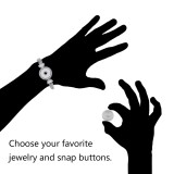 19CM 1 buttons snaps metal Bracelets with Rhinestone KC0722 fit 18&20MM snaps chunks