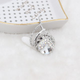 sliver Pendant with rhinestone fit 20MM snaps style jewelry KC0422