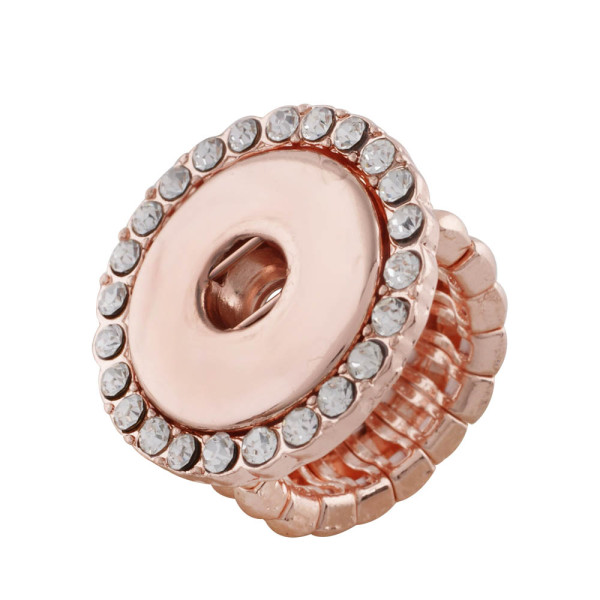 snaps adjustable Rose Gold Ring fit 20mm snap chunks size 2cm  rings for women
