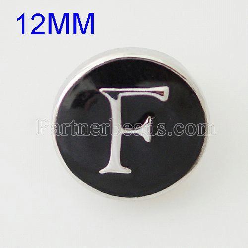 12mm F snaps Antique Silver Plated with enamel KB6666-S snap jewelry