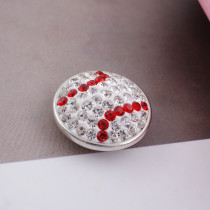 18mm Sugar snaps Alloy with white rhinestones KB2421 snaps jewelry