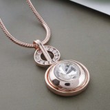 20MM round snap Rose-Gold Plated with white Rhinestone KC9761 snaps jewelry