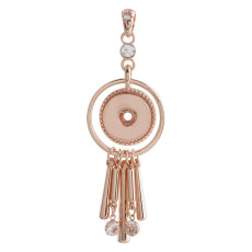 snap Rose Gold Pendant with rhinestone fit 20MM snaps style jewelry KC0394