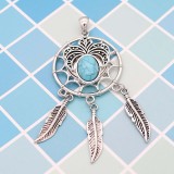 20MM design snap Silver Plated with Cyan Turquoise KC6904 snaps jewelry
