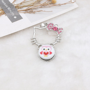 20MM Owl Painted enamel metal C5636 print snaps jewelry