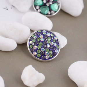 snaps button with purple rhinestones KC2817 snaps jewelry