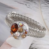 20MM round snap sliver plated with colorful rhinestone KC5661 brown
