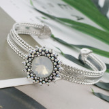 20MM design snap Silver Plated with white rhinestone KC9893 snaps jewelry