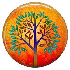 20MM tree Painted orange enamel metal C5857 print snaps jewelry