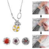 Pendant of Baseball necklace with 46CM chain fit 12MM snaps style small chunks jewelry
