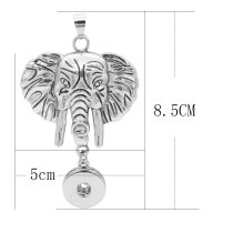 Elephant snap sliver Pendant fit 20MM snaps style jewelry KC0442