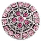 20MM round snap Antique silver plated with  pink rhinestone KC5301 snaps jewelry