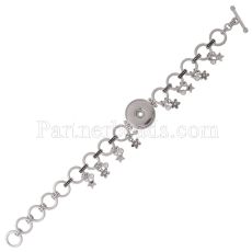 High Quality metal bracelet with Rhinestones and pendants 22CM fit 18&20MM snaps chunks 1 buttons snaps Jewelry