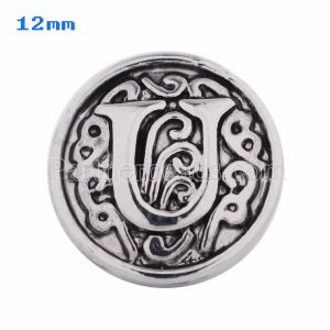 12mm U Antique snaps Silver Plated KS5023-S snap jewelry