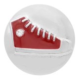 20MM Gym shoes snap silver Plated with Rhinestones and red enamel  KC7740 snaps jewerly