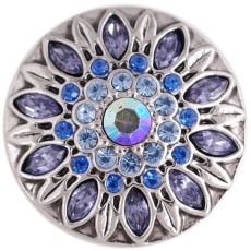 20MM design snap silver Antique plated with purple rhinestone KC5394 snaps jewelry