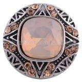 20MM snap silver plated with light orange rhinestones  KC6315 interchangable snaps jewelry