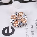 20MM design snap silver plated with orange Rhinestone KC5449 snaps jewelry