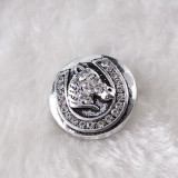 20MM Horse snap Antique Silver Plated with rhinestone KB6462 snaps jewelry