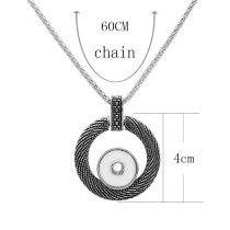 Retro smear Pendant Necklace with 60CM chain KC1071 fit 20MM chunks snaps jewelry