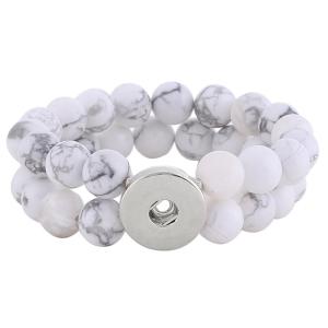 white howlite bracelets Fit 18/20mm snaps chunks