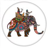 20MM Painted Elephant enamel metal C5763 print snaps jewelry
