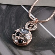 20MM round snap Rose Gold Plated with black Rhinestone KC5636 snaps jewelry