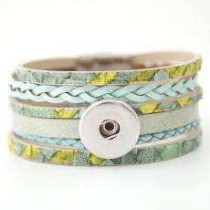 7.6inch PU leather bracelets fit 18MM snaps chunks