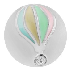 20MM Hot Air Balloon snap silver plated with Rhinestone and multicolor Enamel KC7485 interchangeable snaps jewelry
