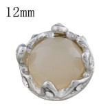 12MM Crown snap sliver Plated with Light yellow bead KS9706-S snaps jewelry