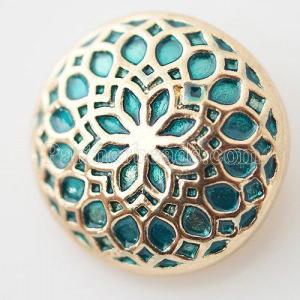 20MM Round snap Gold Plated with cyan Enamel KB6218 snaps jewelry