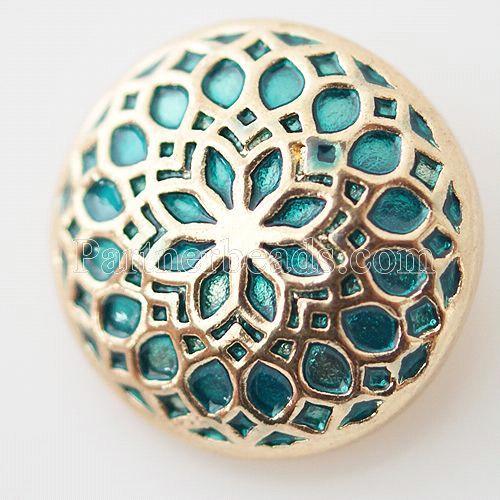 20MM Round snap Gold Plated with cyan Enamel KB6218 snaps jewelry