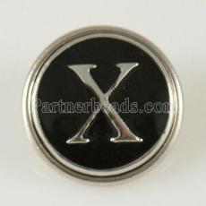 20MM English alphabet-X  snap silver  plated KB1274 with  Enamel interchangeable snaps jewelry