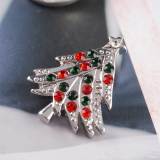 20MM christmas tree snap Silver Plated with Rhinestones KC6161 Christmas snaps jewelry