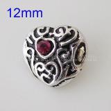12mm love snaps Antique Silver Plated with rhinestone KB6640-S snap jewelry