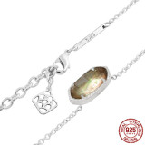 S925 Sterling Silver Kendra Scott style Elisa pendant necklace with Champagne shells GM5004 0.8*1.5cm pendant size