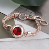 20MM round snap Rose-Gold Plated with red Rhinestone KC9764 snaps jewelry
