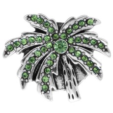 20MM Tree snap with Green rhinestones  KC6954 snaps jewelry
