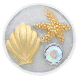 20MM sealife snap silver Plated with yellow Rhinestones and Enamel KC7776 snaps jewerly