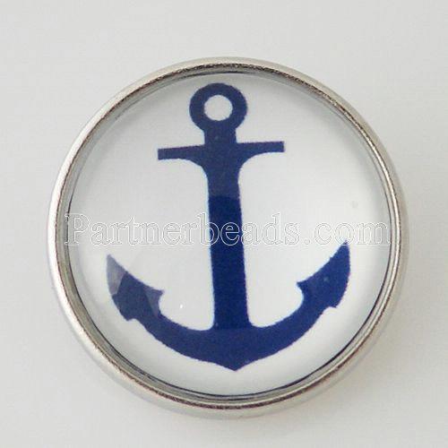 20MM snap glass Anchor  KB2834-N interchangable snaps jewelry